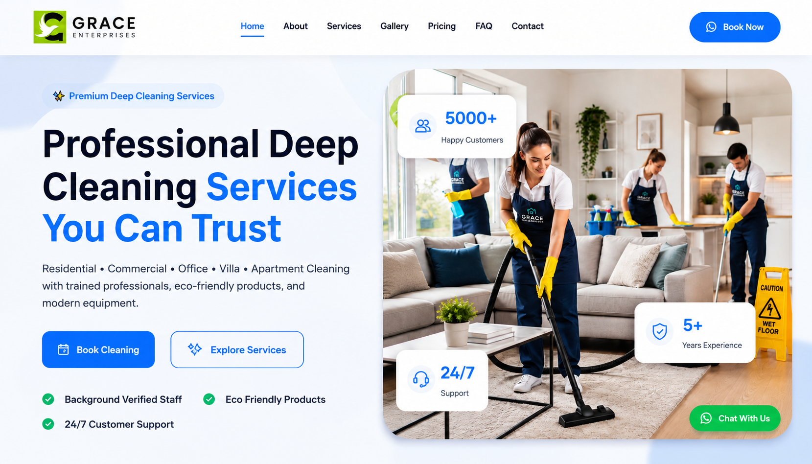 Grace Enterprises service business website project